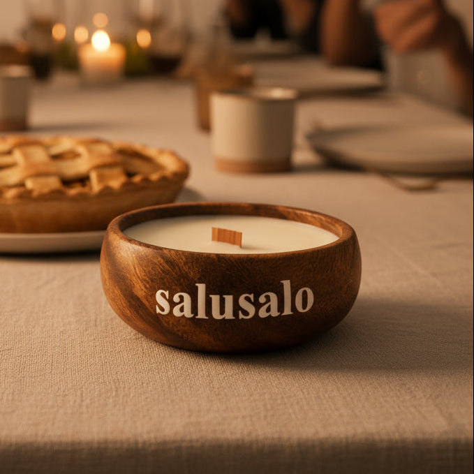Salusalo - 125g Scented Candle in Acacia Bowl