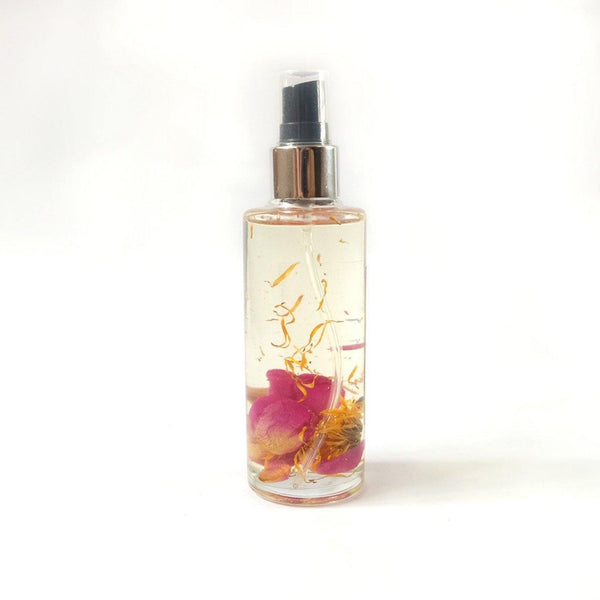 Premium AI Image  Natural peony essential oil in a glass bottle