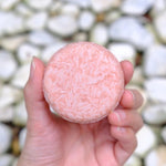 Refreshing shampoo bar rose pink clay aloe vera virgin coconut oil plastic free zerowaste lesswaste zero-waste 